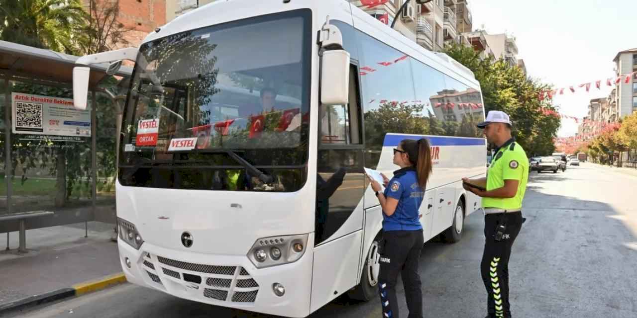 Manisa'da servis araçlarına denetim