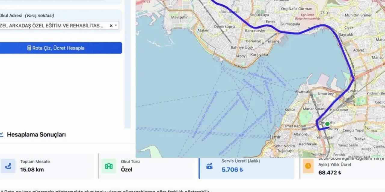 İzmir'de servis ücretleri artık 'web'den hesaplanacak