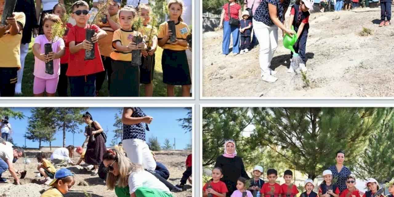 İlkokulların uyum haftasında fidanlar toprakla buluştu