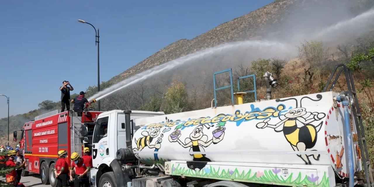 Kayseri Talas'ta Ali Dağı'na 'Alev Kalkanı'