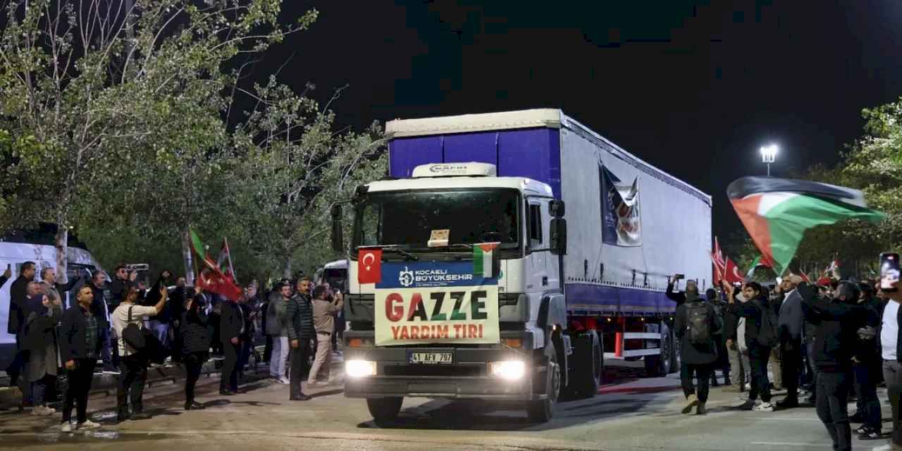 Kocaeli'nin ilk yardım tırları Gazze’ye uğurlandı