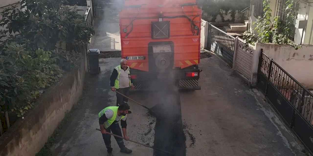 Kocaeli Gebze’de asfalt mesaisi sürüyor