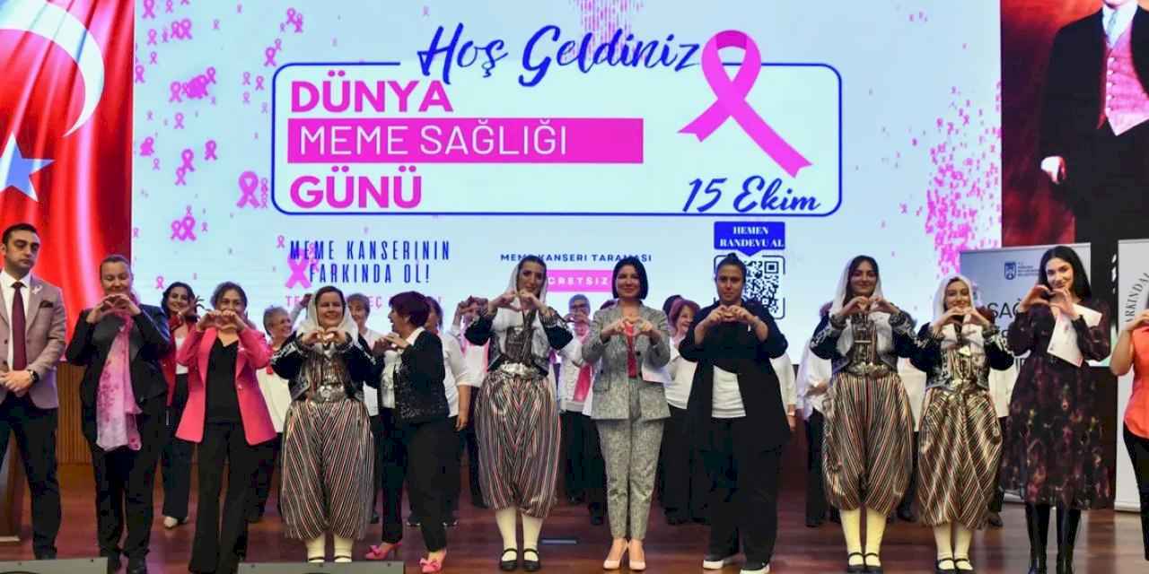 Başkentte pembe ışıklar meme sağlığı için yandı