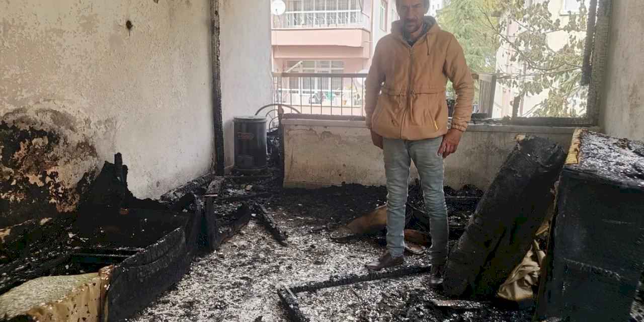 Evi yanan vatandaşa Kayseri Talas'tan yardım eli