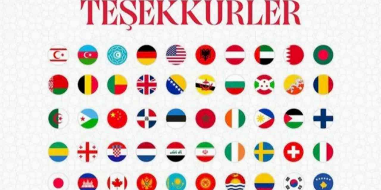 Cumhuriyet’in 102. yaşını tebrik eden ülkelere Cumhurbaşkanı Erdoğan'dan teşekkür