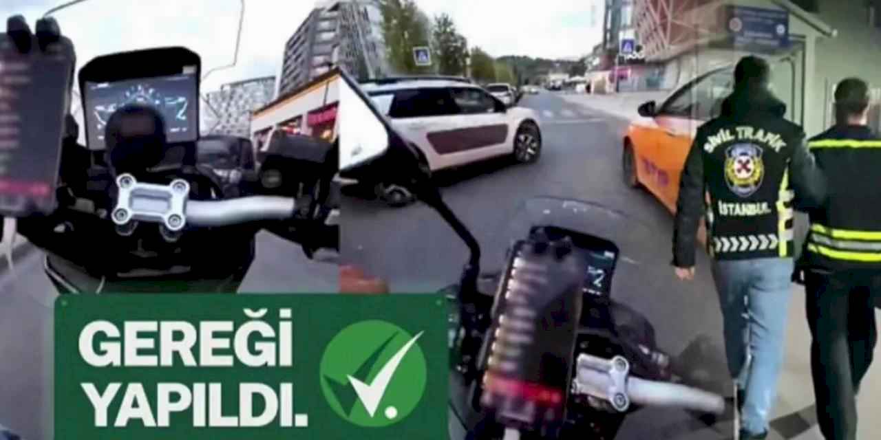 İçişleri yine gereğini yaptı! Kırmızı ışıkta şov yapan motosikletli yakalandı