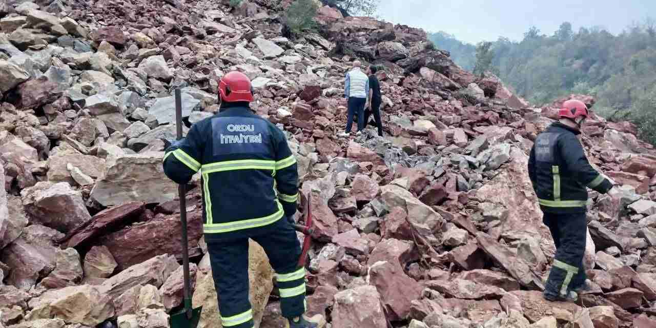 Ordu'da taş ocağı şantiyesinde göçük meydana geldi