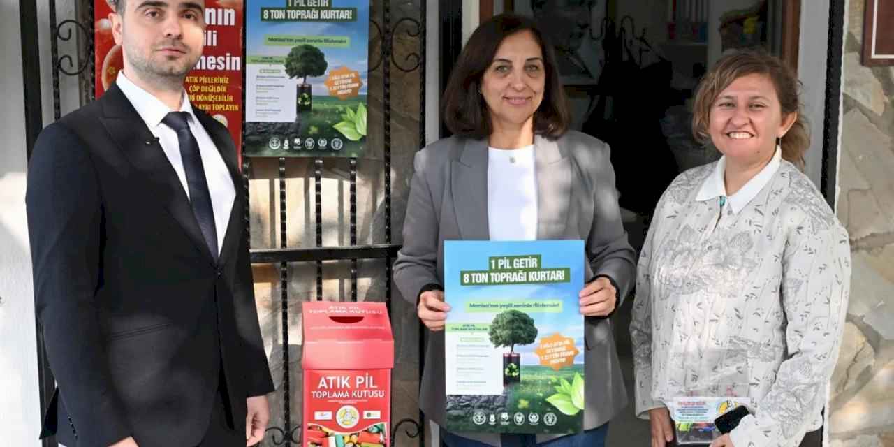 Manisa’da 1 kilogram atık pil getirene zeytin fidanı hediye