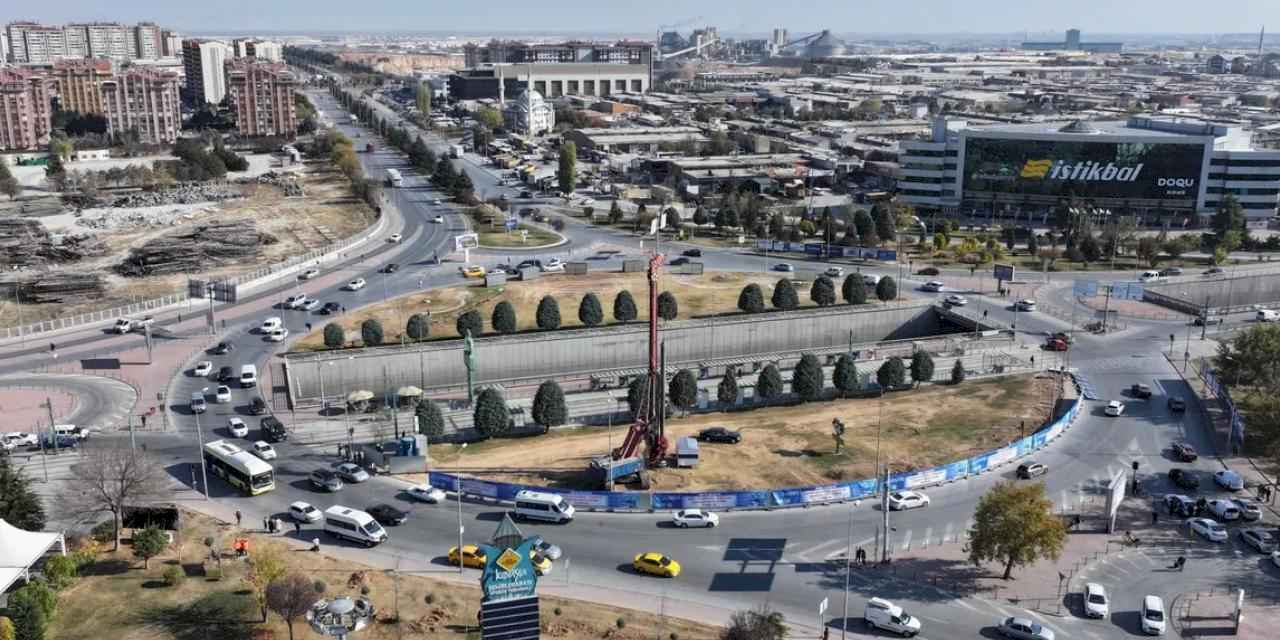 Konya'da otogar kavşağında düzenleme çalışması başladı