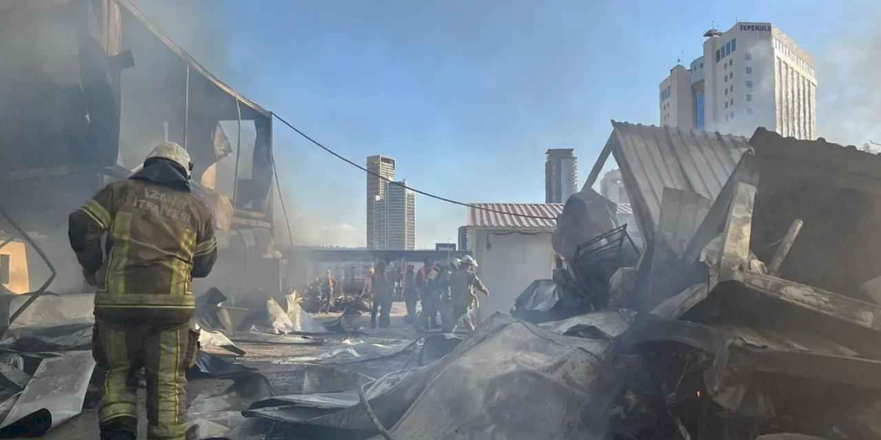 İzmir İtfaiyesi Bayraklı’daki yangına anında müdahale etti