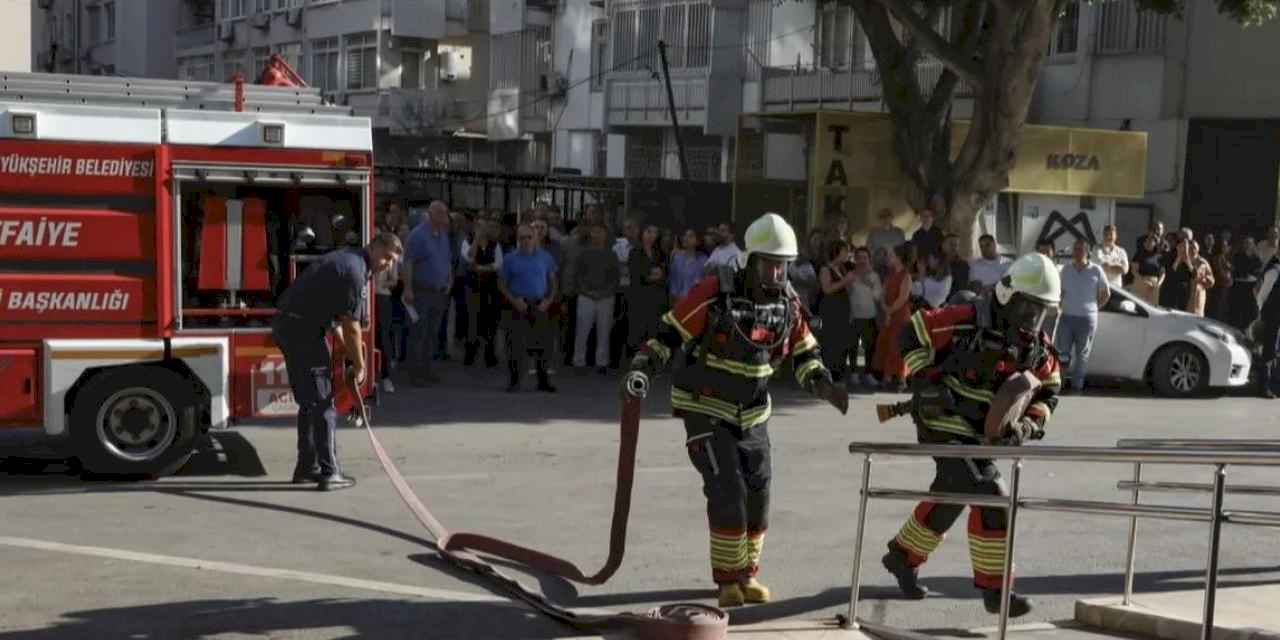 Mersin Büyükşehir’de yangın tatbikatı
