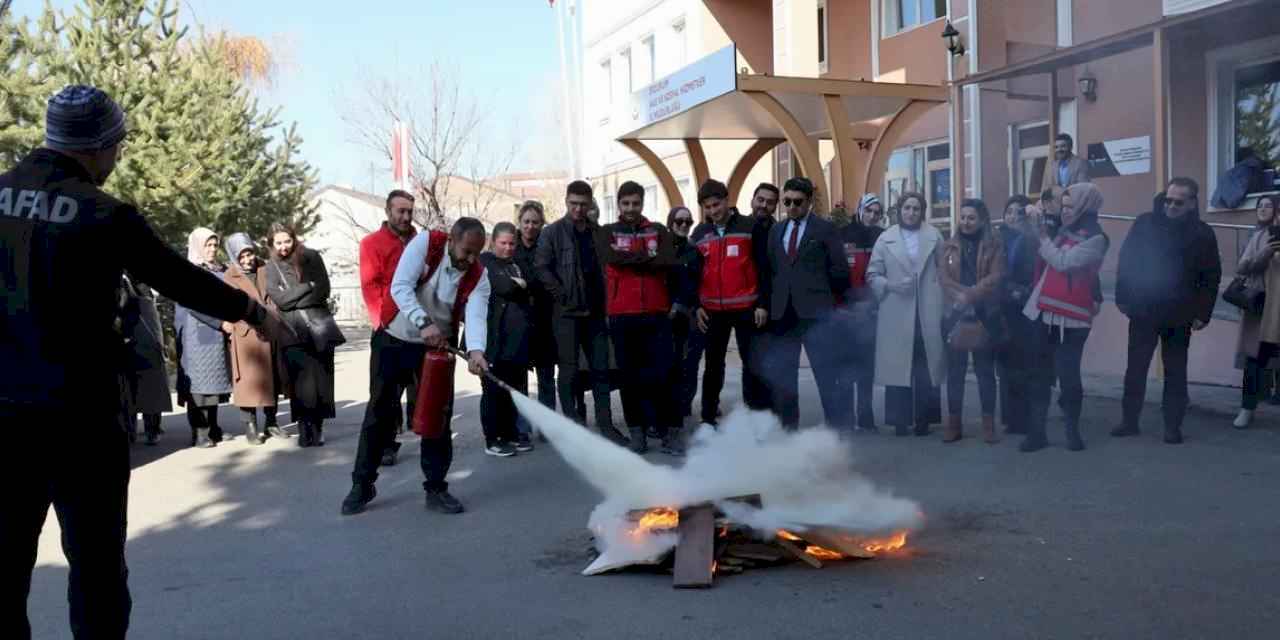 Erzurum'da Aile ve Sosyal Hizmetler'den farkındalıklı tatbikat
