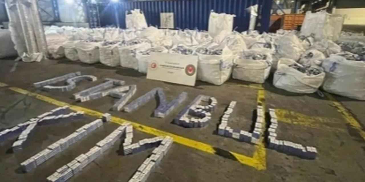 Ambarlı Limanı'nda 94 milyon TL'lik kaçak sigara operasyonu... Tamamı imha edildi