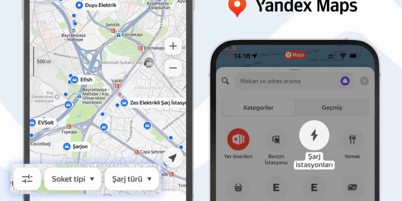 Yandex Maps ile En Yakın Şarj İstasyonu Elinizde