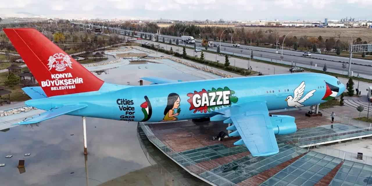 Konya'ya gelenler 'Gazze' mesajıyla karşılanıyor