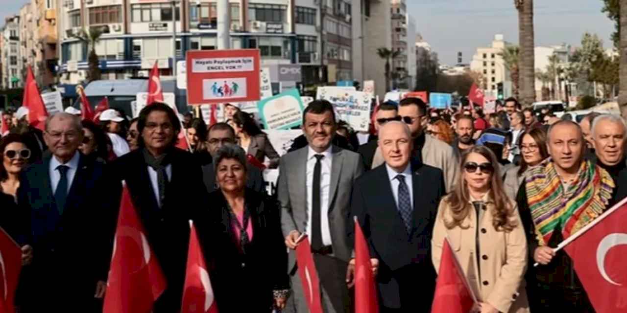 Denizli’de Dünya Engelliler Günü’nde farkındalık yürüyüşü