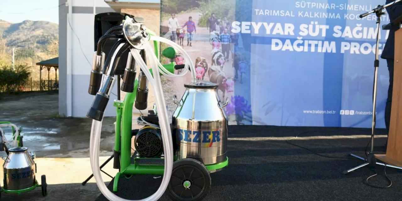 Trabzon'da çiftçilere süt sağım makinesi desteği