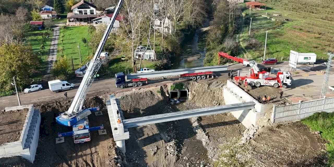 Sakarya Karapürçek ulaşımına güç katacak köprüde adım adım