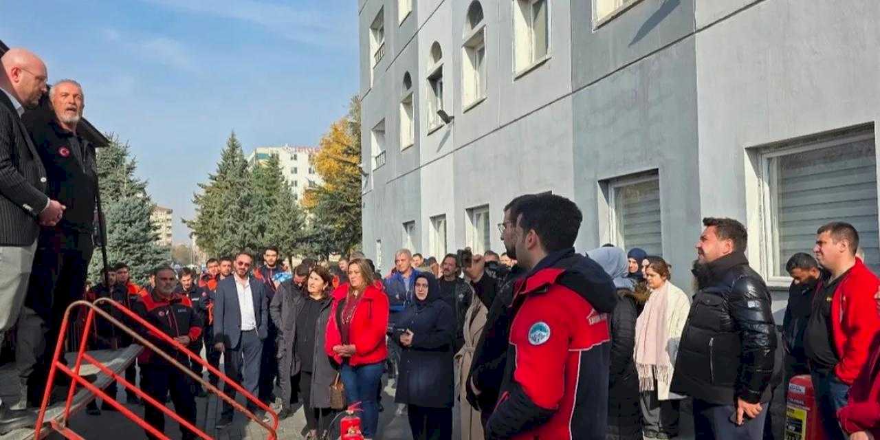 Kayseri Kocasinan'da personele acil durum tahliye ve yangın tatbikatı
