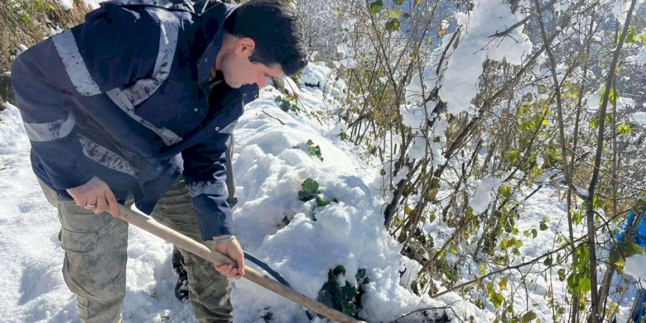 Ordu’nun yüksek ilçelerinde su hatları dondu