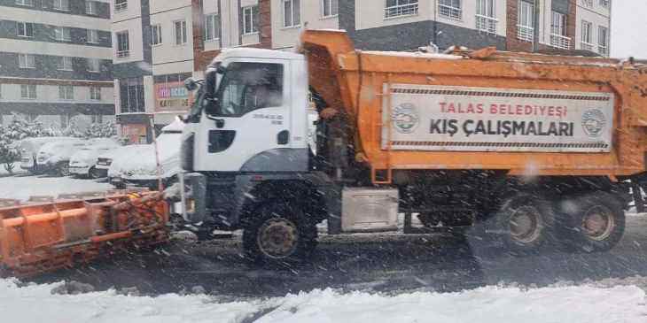 Kayseri Talas'ta kar teyakkuzu