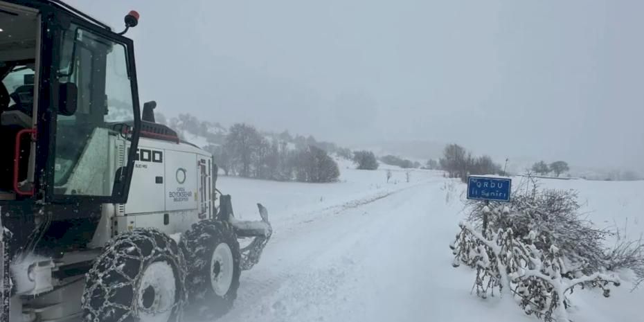 Ordu’da karla mücadelede Büyükşehir seferberliği