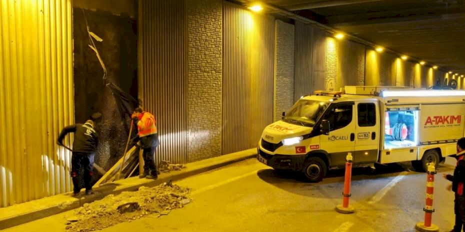 Kocaeli Seka Tüneli'ndeki paneller yenilendi
