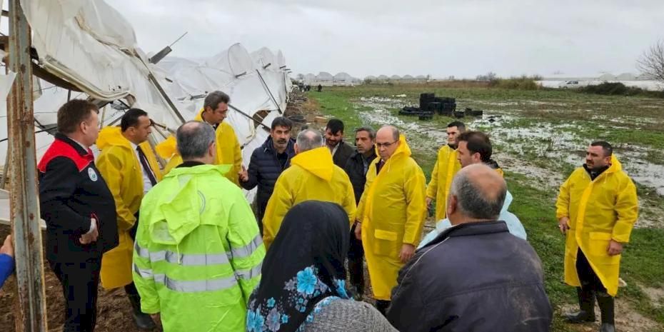 Antalya'daki seralarda hasar tespit için Bakanlık devrede