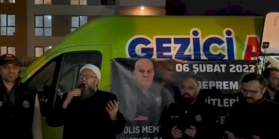 Deprem bölgesine ilk günden bu yana destek veren polis memuru Mustafa Şahin'den 6 Şubat’ta anlamlı vefa