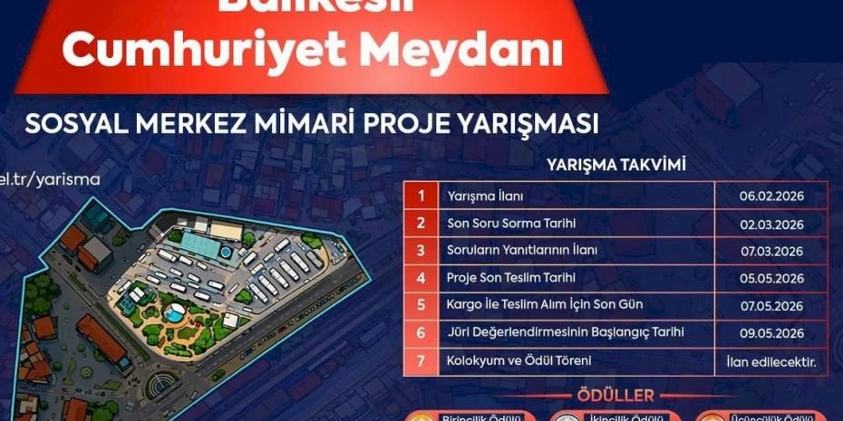 Balıkesir’de Cumhuriyet Meydanı için mimari proje yarışması
