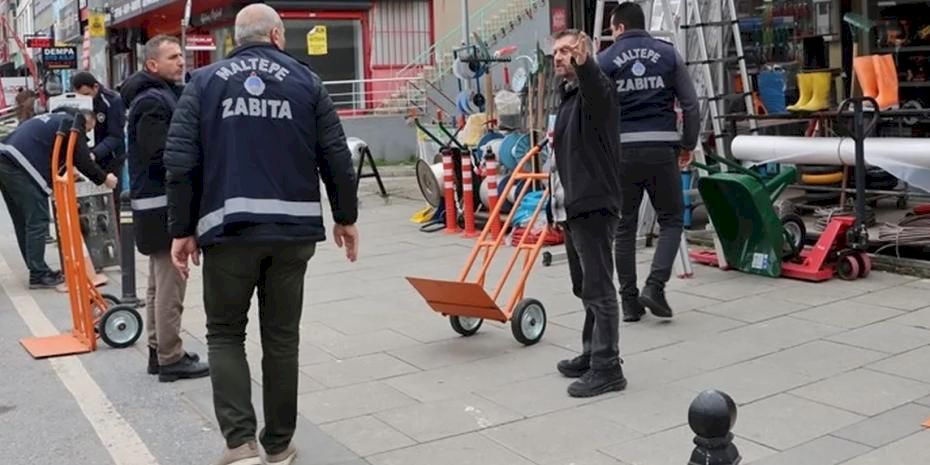 İstanbul Maltepe Belediyesi’nden kaldırım işgallerine müdahale