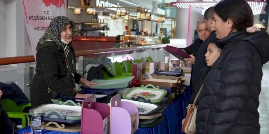 Ankara Keçiören’de konukevi sakinlerinden el emeği sergisi