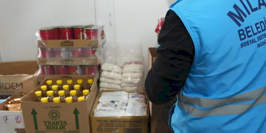 Milas'tan ihtiyaç sahiplerine gıda kolisi desteği