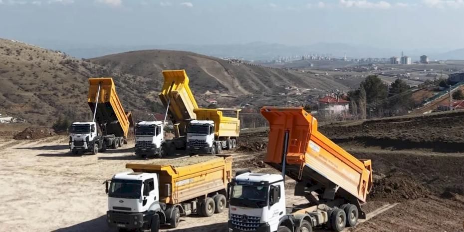 Ankara Keçiören’de dron destekli hafriyat kamyonu denetimi