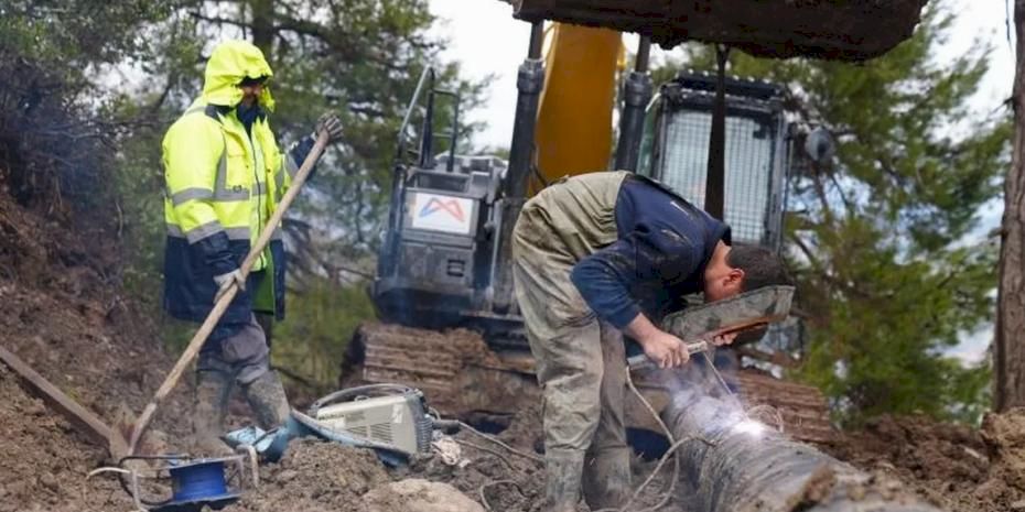 Mersin'de zarar gören içme suyu hattına anında müdahale