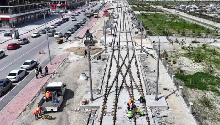 Konya’da Stadyum-Şehir Hastanesi Tramvay Hattı hızla ilerliyor