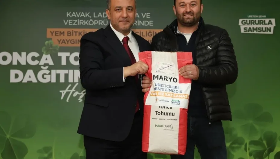 Samsun'da üreticiye yonca tohumu ve gübre desteği