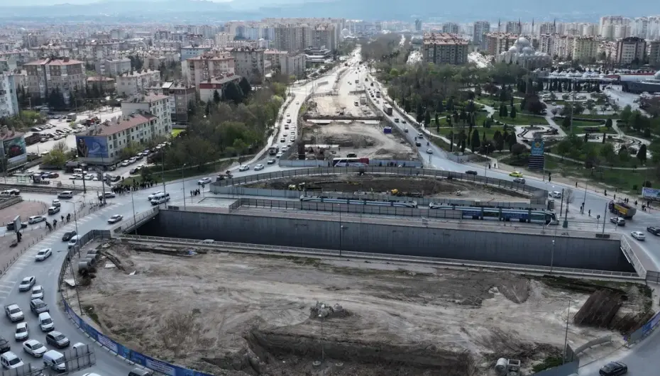 Konya'da Stadyum-Şehir Hastanesi Tramvay Hattı'nda ikinci etap sürüyor