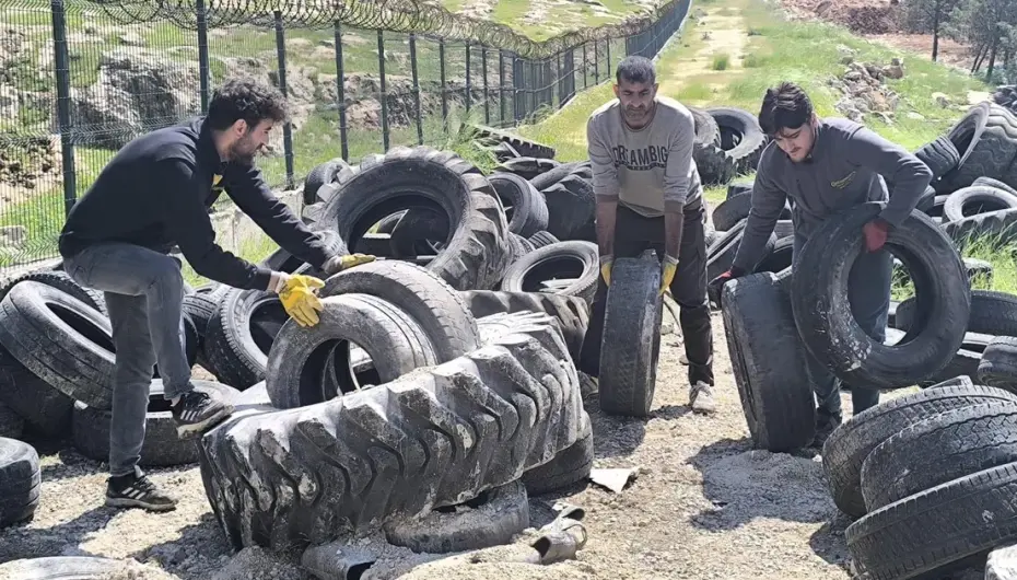 Mardin Büyükşehir, 100 ton atık lastiği geri dönüşüme kazandırdı
