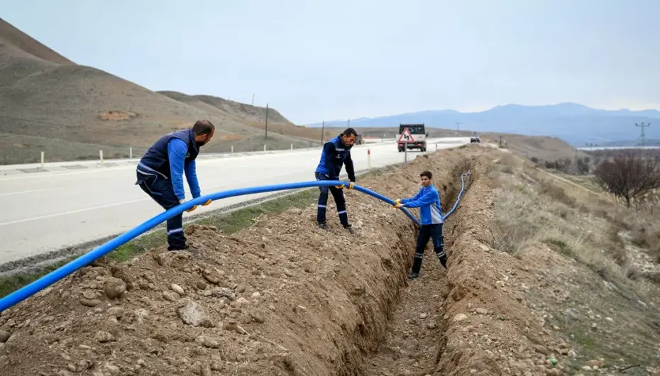 Malatya Yazıhan'da içme suyu hattı yenileniyor
