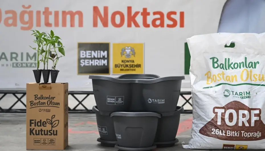 Konya'da bostan setleri dağıtılıyor