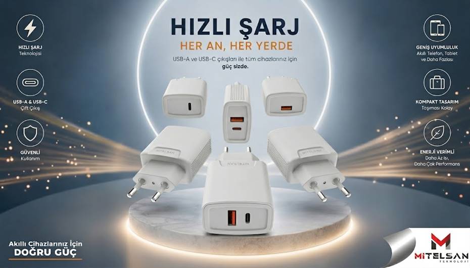 Mobil cihazlarda yeni dönem: Mitelsan çift portlu hızlı şarj teknolojisiyle ezber bozuyor!
