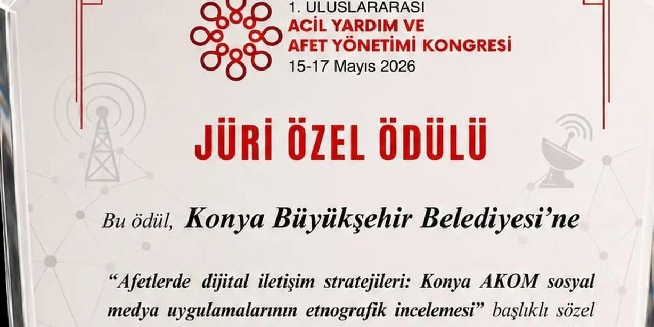 Konya AKOM’a uluslararası kongreden jüri özel ödülü