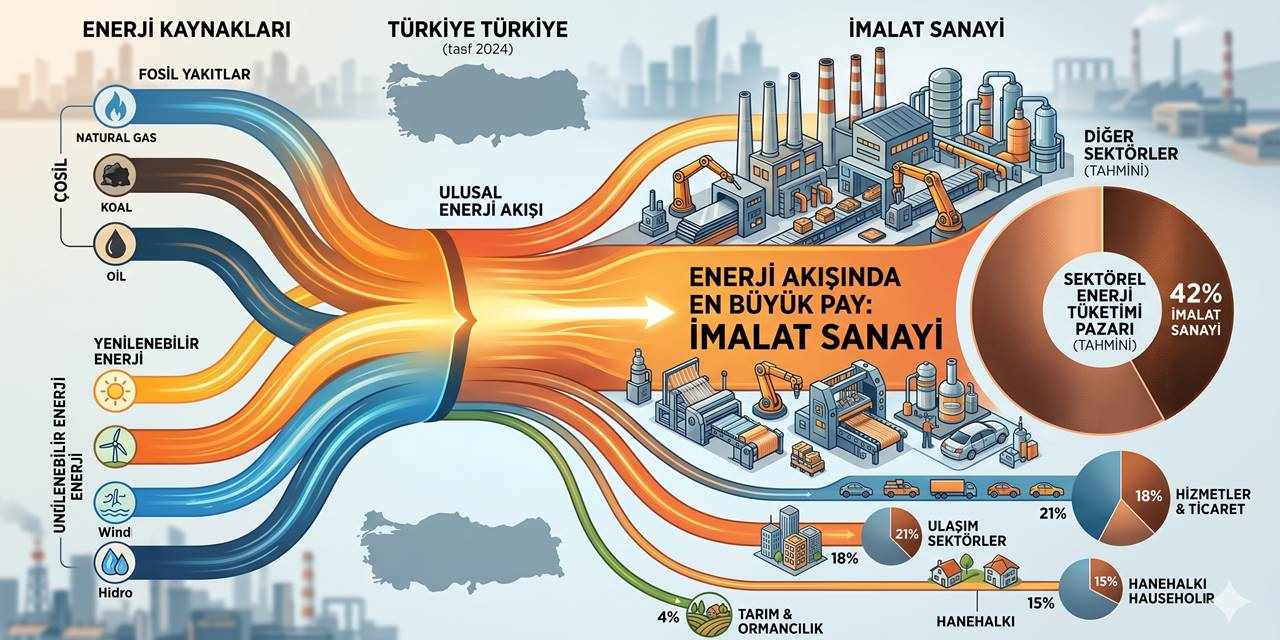 Türkiye’nin 2024 enerji akışı 20 bin petajulu aştı... En büyük pay imalat sanayinde