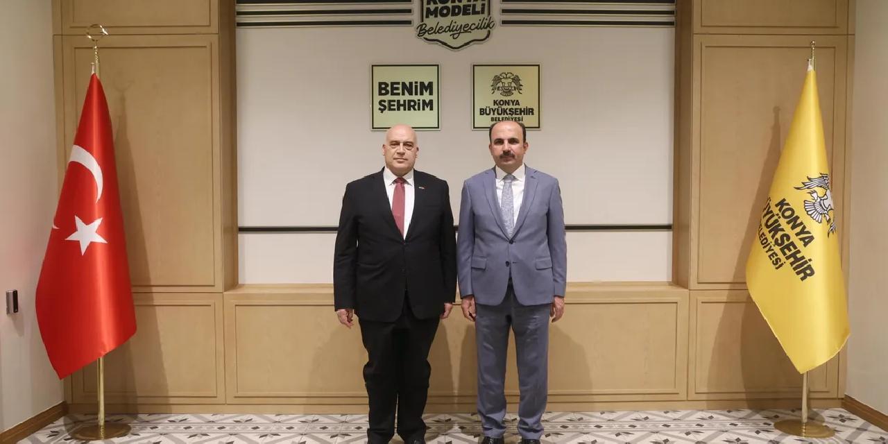 Filistin Büyükelçisi Konya’da Başkan Altay’la buluştu