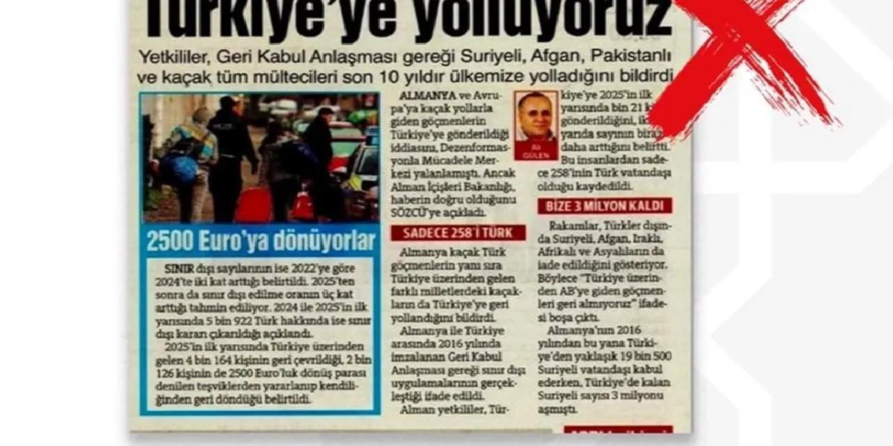 'Almanya Kaçak Göçmenleri Türkiye'ye gönderiyor' iddialarına DMM'den yalanlama