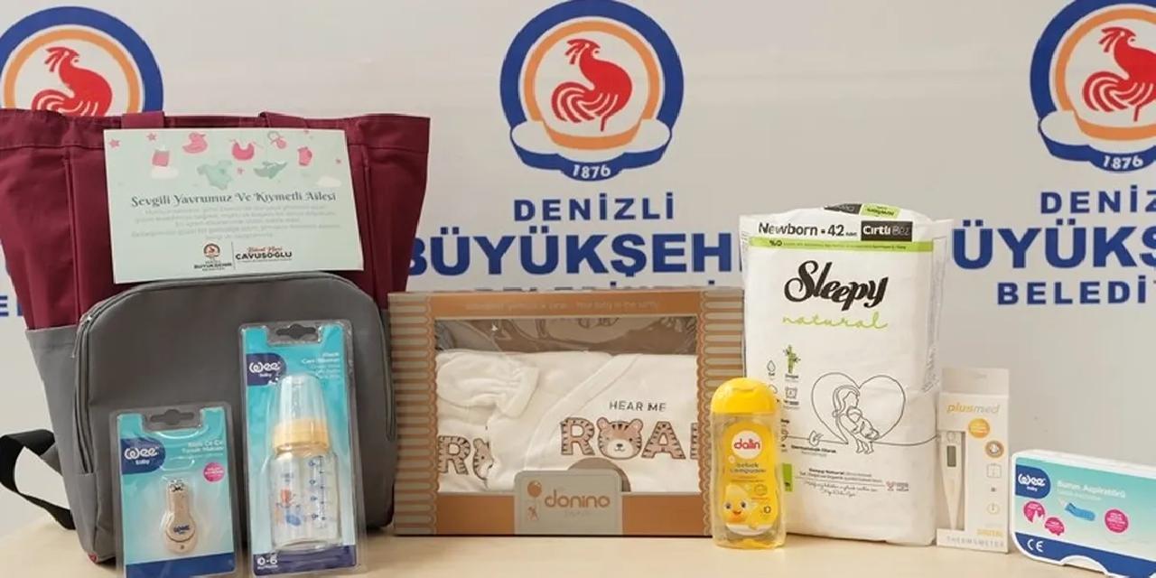 Denizli'de ailelere bebek bezi ve çanta desteği