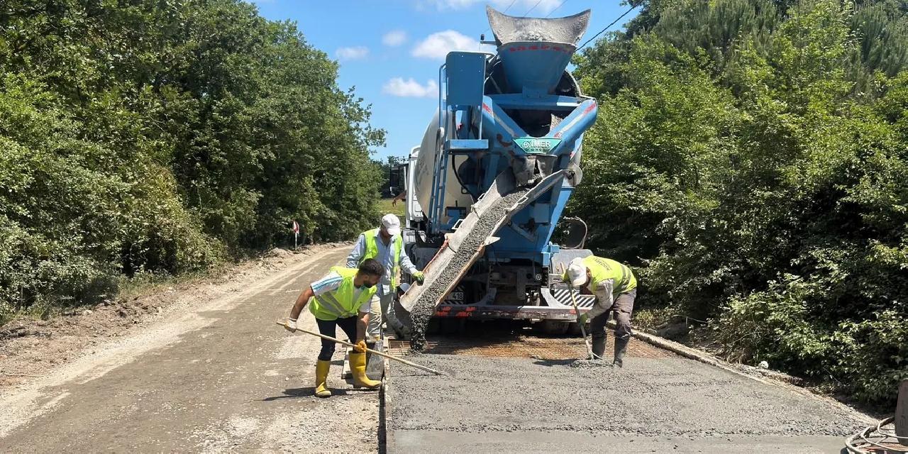 Kocaeli Gebze'de beton yol onarımı başladı
