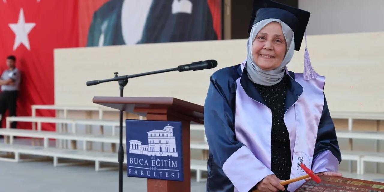 Dokuz Eylül'de mezuniyet coşkusu... 38 yıllık hayal birincilikle taçlandı