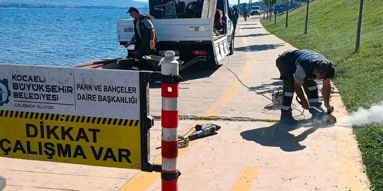 Kocaeli Büyükşehir bakım onarımı Değirmendere'de sürdürüyor